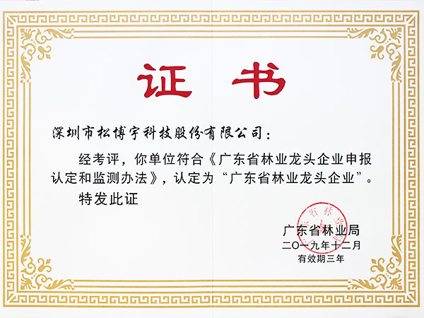 實木指接板廠家松博宇-林業龍頭企業證書